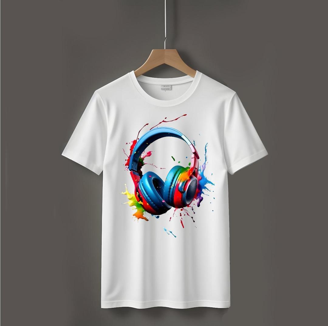 Men's Graphic Sublimation Round Neck Jersey T-Shirt – White, Black, Gray