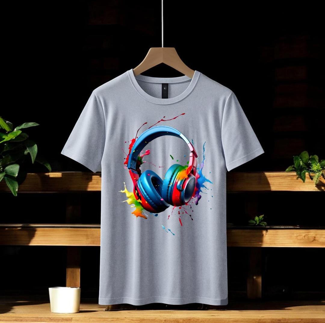 Men's Graphic Sublimation Round Neck Jersey T-Shirt – White, Black, Gray