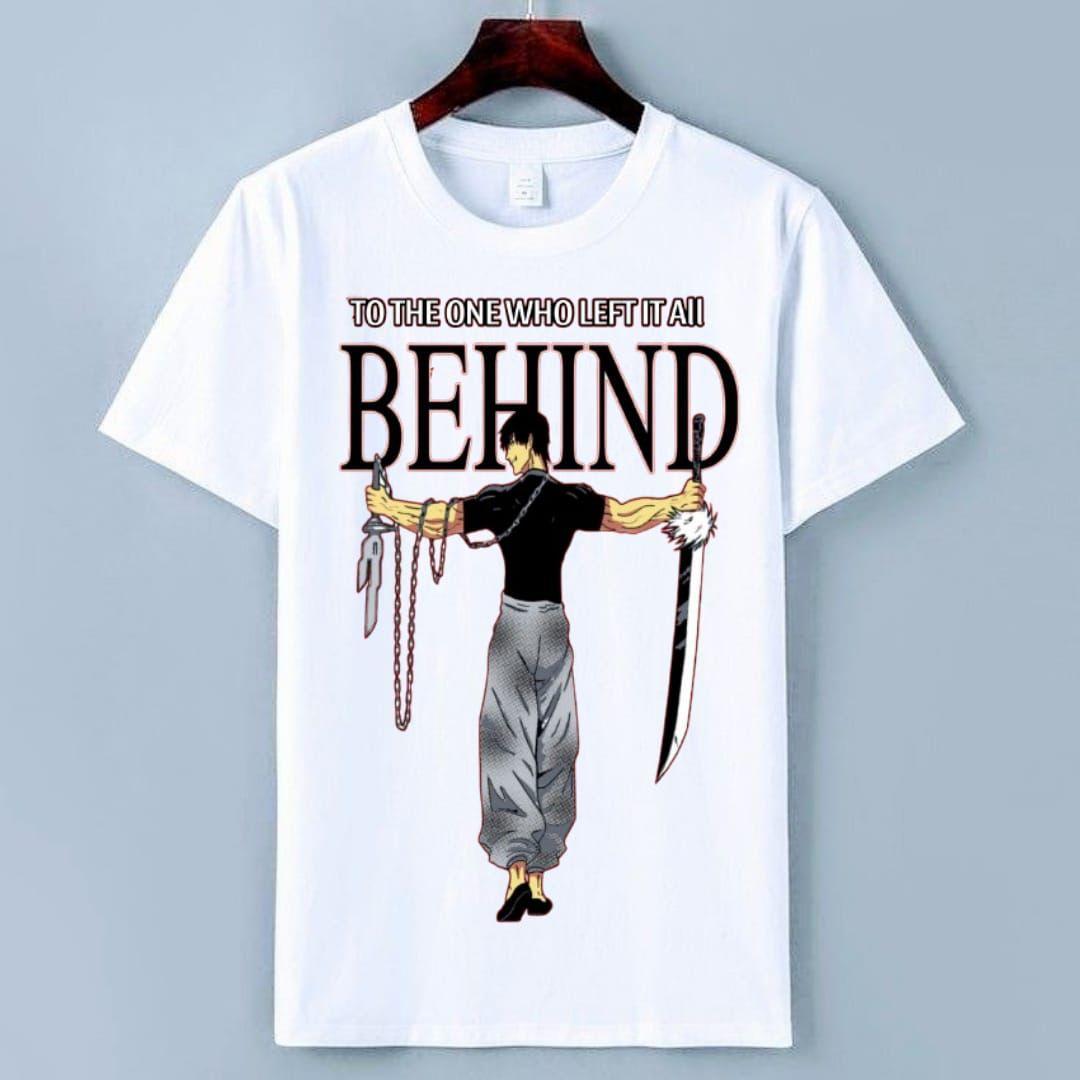 Men’s Printed Cotton T-Shirt – Round Neck | White, Black, Gray