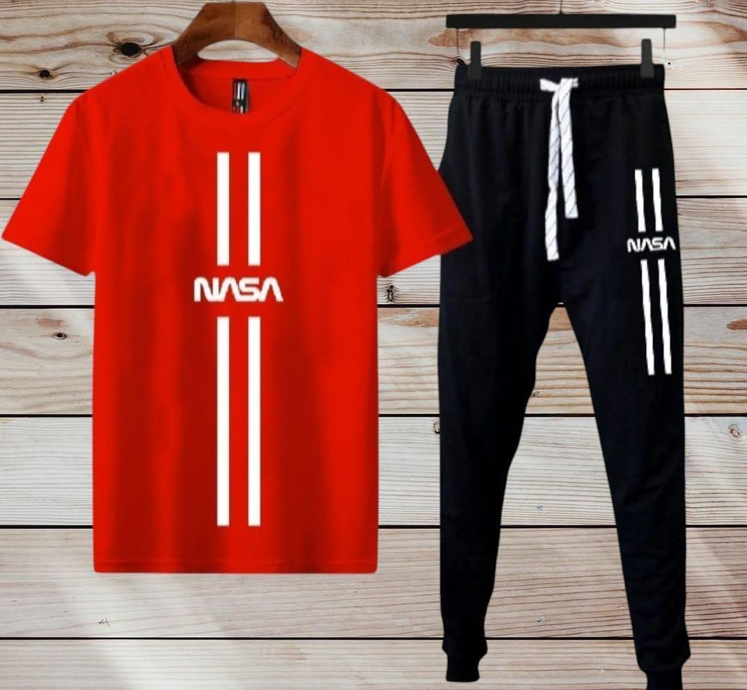 Men's Printed Dri-Fit Tracksuit – Yellow, Red & Black (2 Pcs)